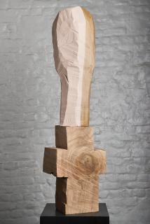 Annabelle Hyvrier 'Figura' 2017, cedar, chestnut tree, paint, ht. 75cm 